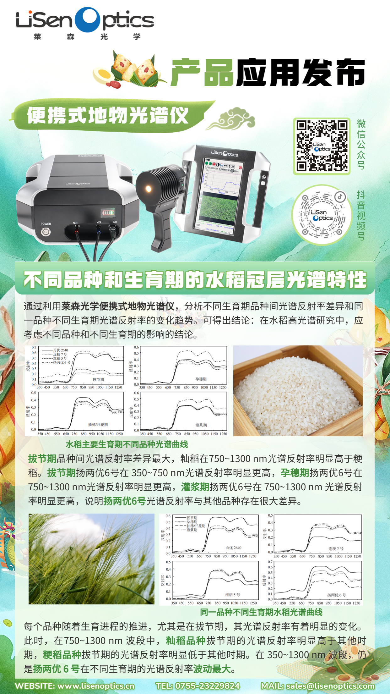 产品应用发布-地物光谱仪-不同品种和生育期的水稻冠层光谱特性（有二维码）.png